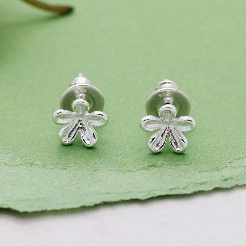Jasmine Flower Silver Stud Earrings