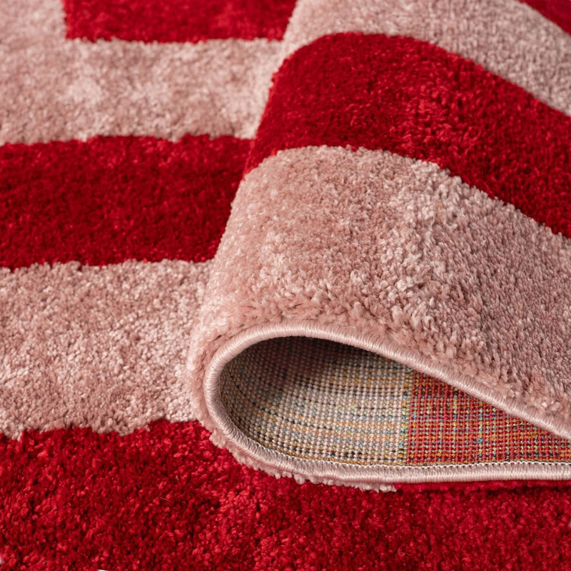 Joli Geometric Red & Pink Rug