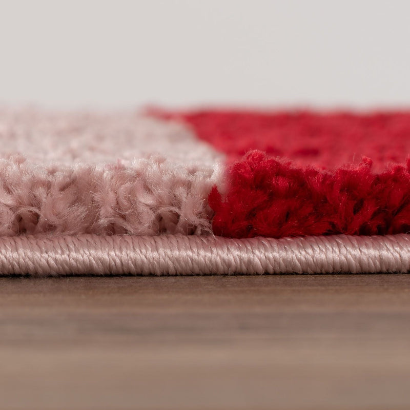 Joli Geometric Red & Pink Rug