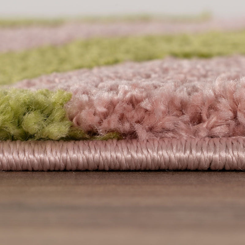 Joli Striped Green & Pink Rug