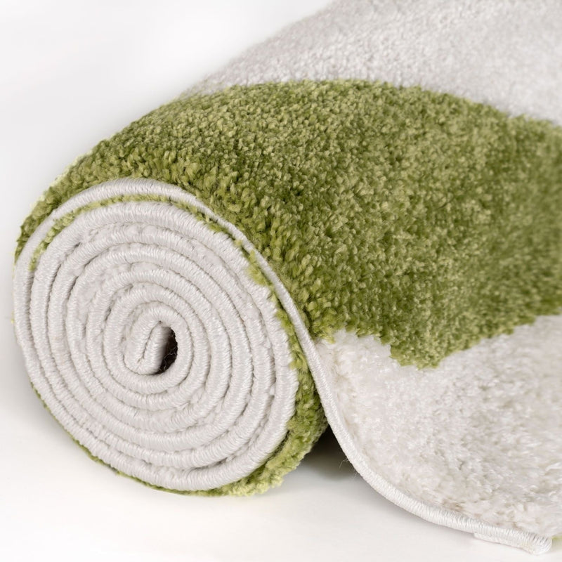 Joli Checkered Green & White Rug
