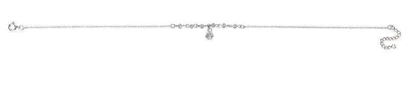 Beginnings Charm Anklet with Clear Cubic Zirconia