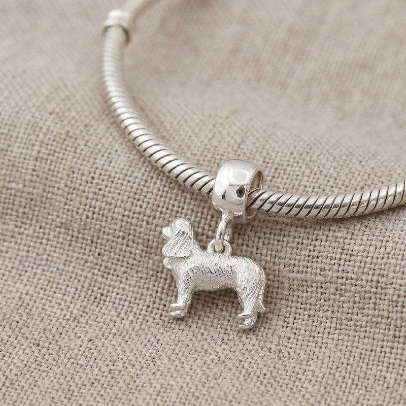 King Charles Spaniel Silver Dog Charm