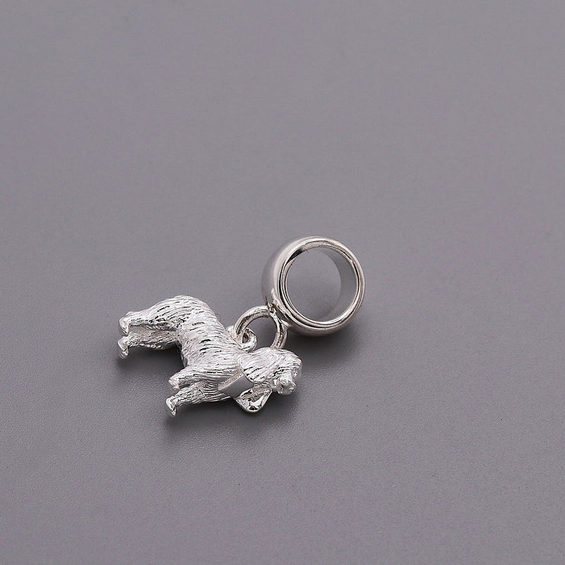 King Charles Spaniel Silver Dog Charm