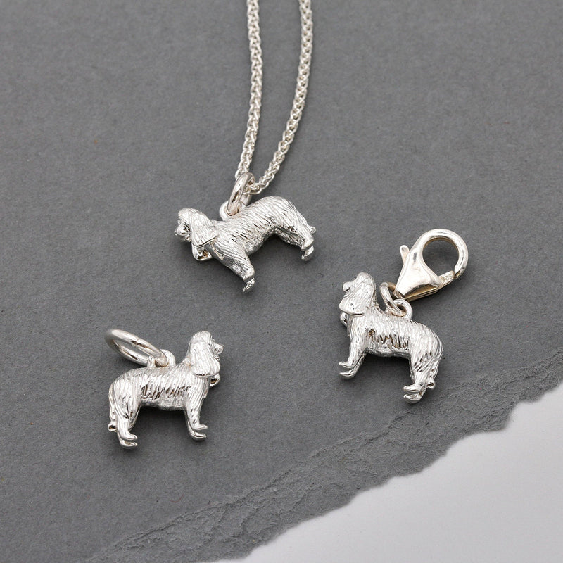 King Charles Spaniel Silver Dog Charm
