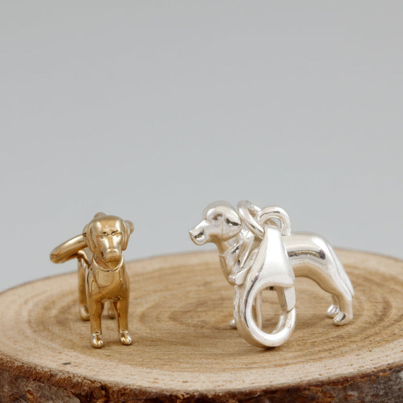Labrador Silver Dog Charm