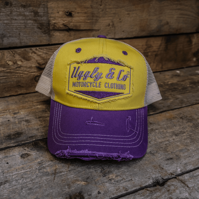 Yellow & Purple Diamond Trucker Hat