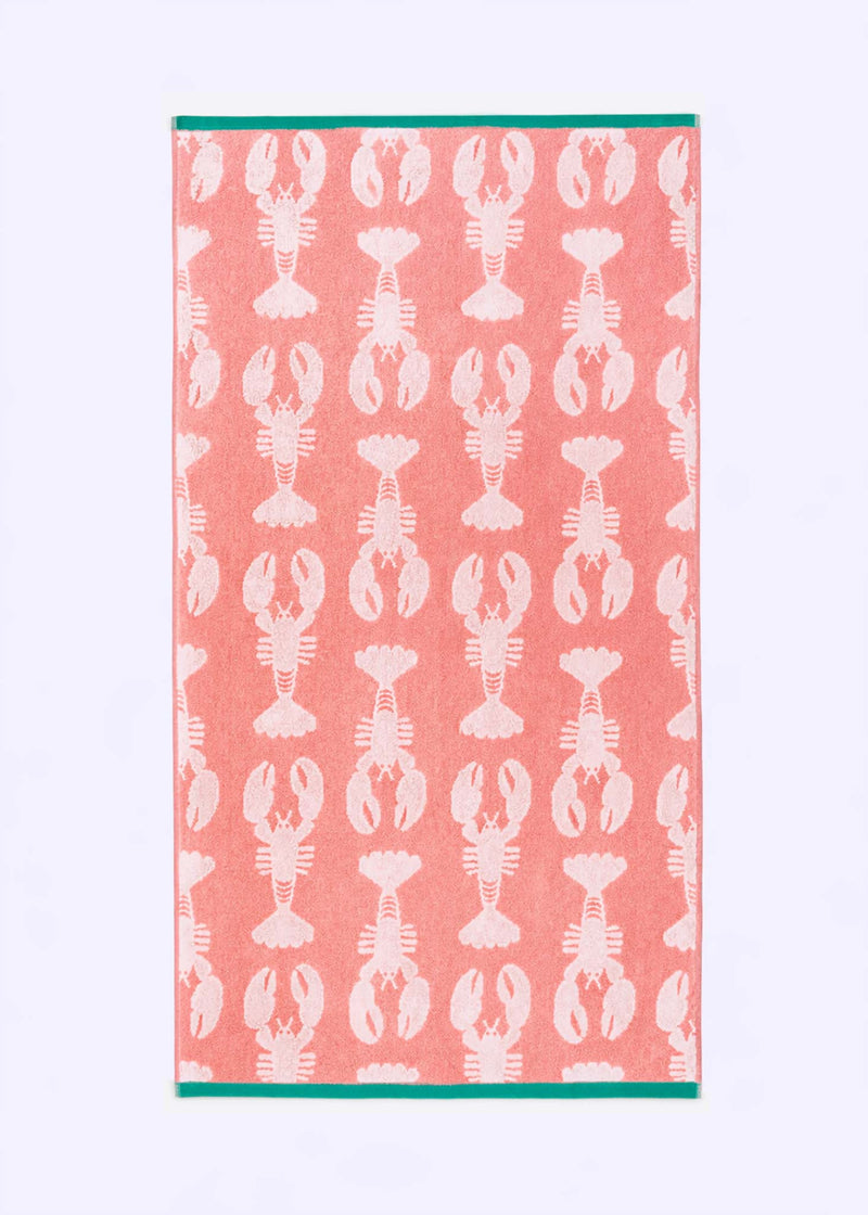 Lobsters Organic Cotton Towels (Pink)