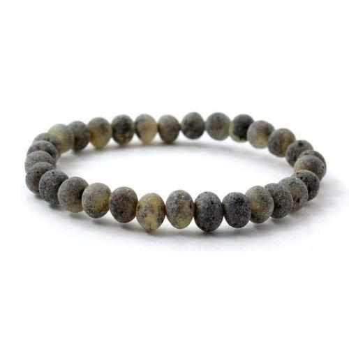 Adult Enchanted Raw Green Baltic Amber Stretch Bracelet