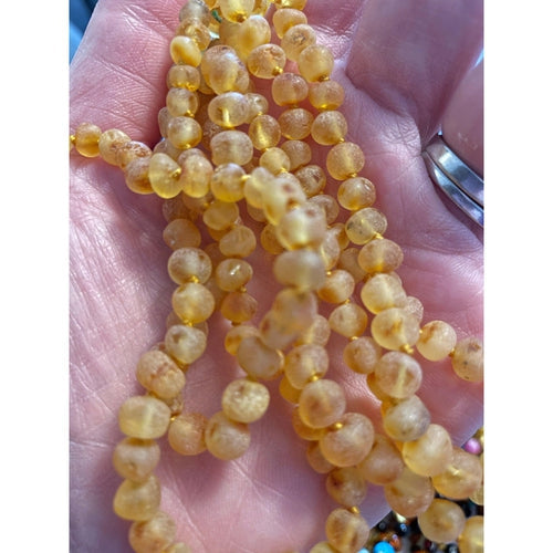Child Bees Knees Raw Honey Baltic Amber Necklace
