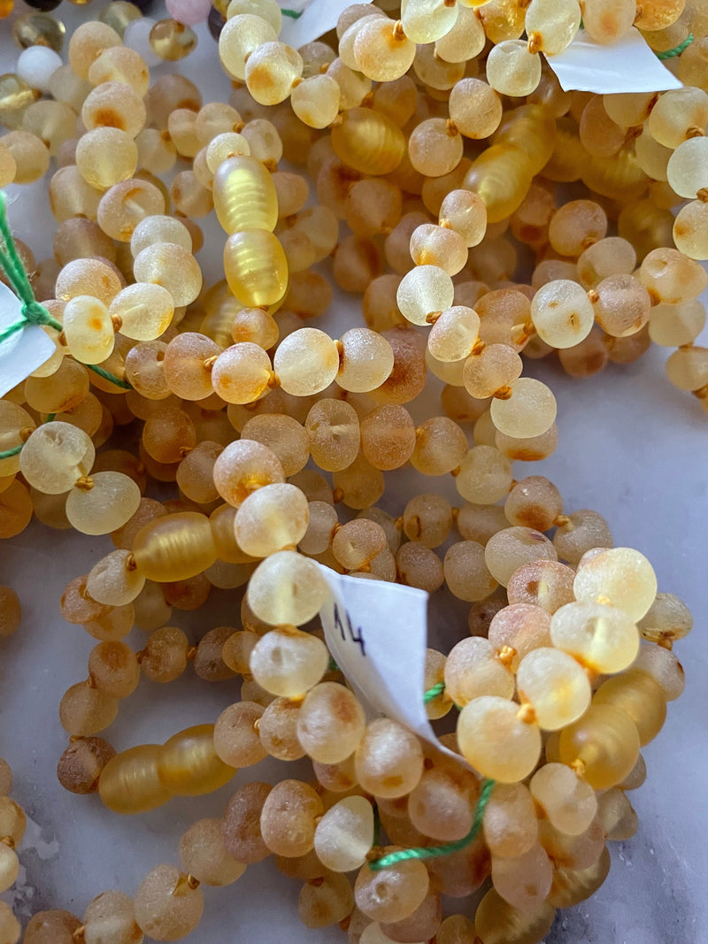 Child Bees Knees Raw Honey Baltic Amber Necklace