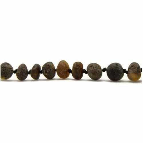 Child Enchanted Raw Green Baltic Amber Necklace