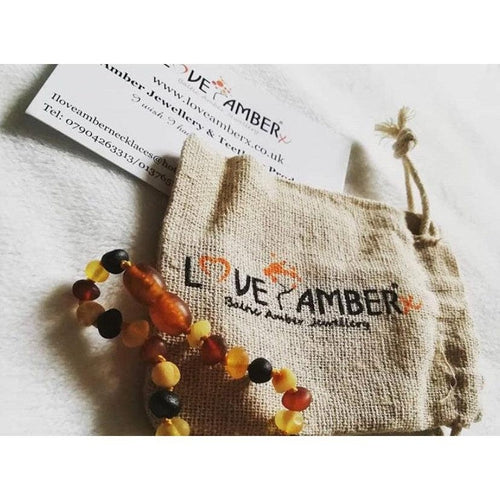 Child Shingle Raw Mixed Baltic Amber Anklet