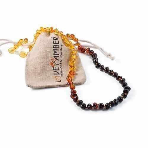 Childs Rainbow Bright Mixed Polished Baltic Amber Bead Necklace