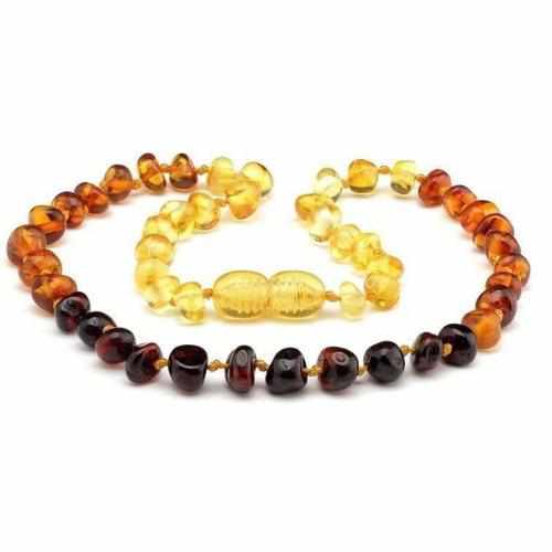 Childs Rainbow Bright Mixed Polished Baltic Amber Bead Necklace