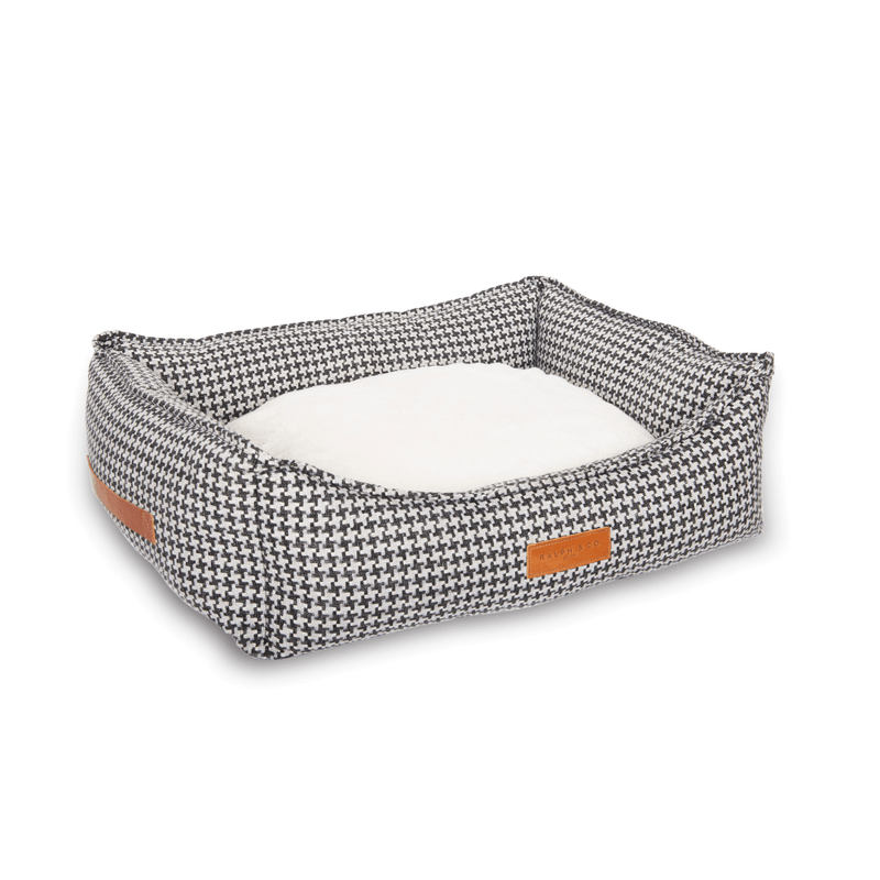 THE KENSINGTON | LUXURY HOUNDSTOOTH BOLSTER DOG BED
