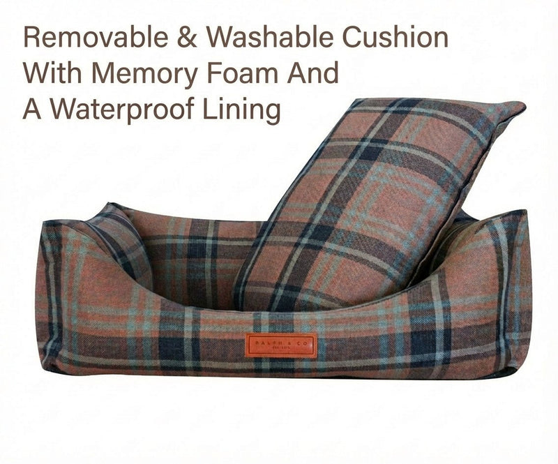 THE MARLOW | LUXURY TARTAN BOLSTER DOG BED