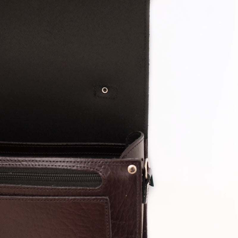 Executive Handmade Leather Sugarcube Grande - Marsala Red