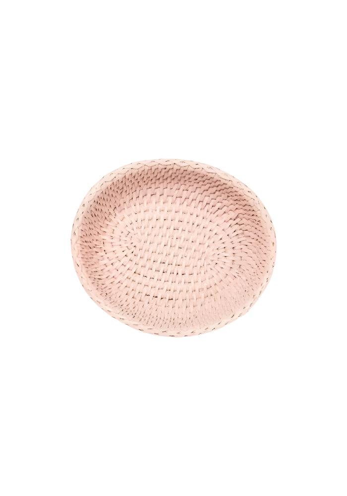 Mayfair Trinket Hold All Rattan Basket in Pink