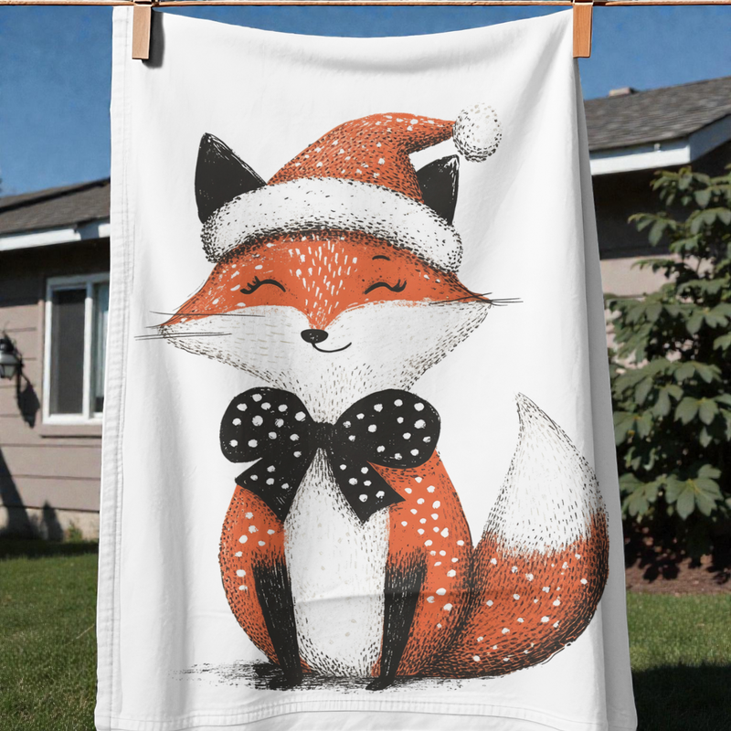 Cartoon Fox Tea Towel