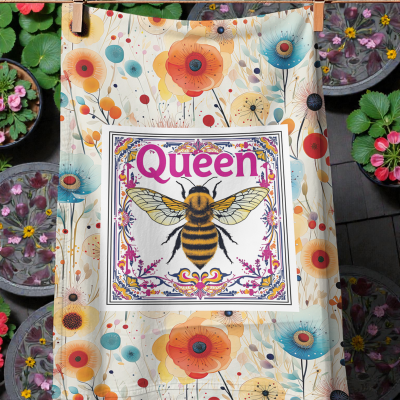 Queen Bee Spring Tea Towel Design