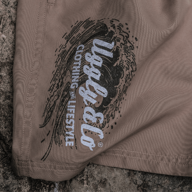 Beige Diamond Swim Shorts