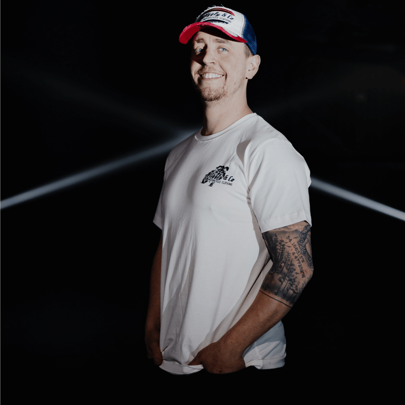 White Flattrack Tee