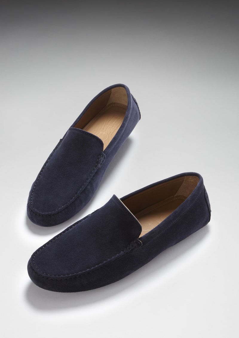 Driving Loafers, navy blue suede