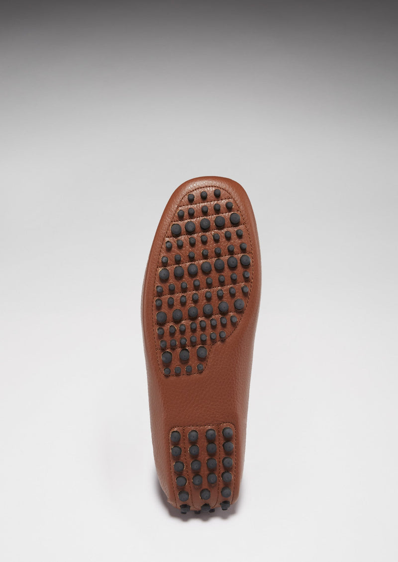 Tasselled Driving Loafers, tan grain leather