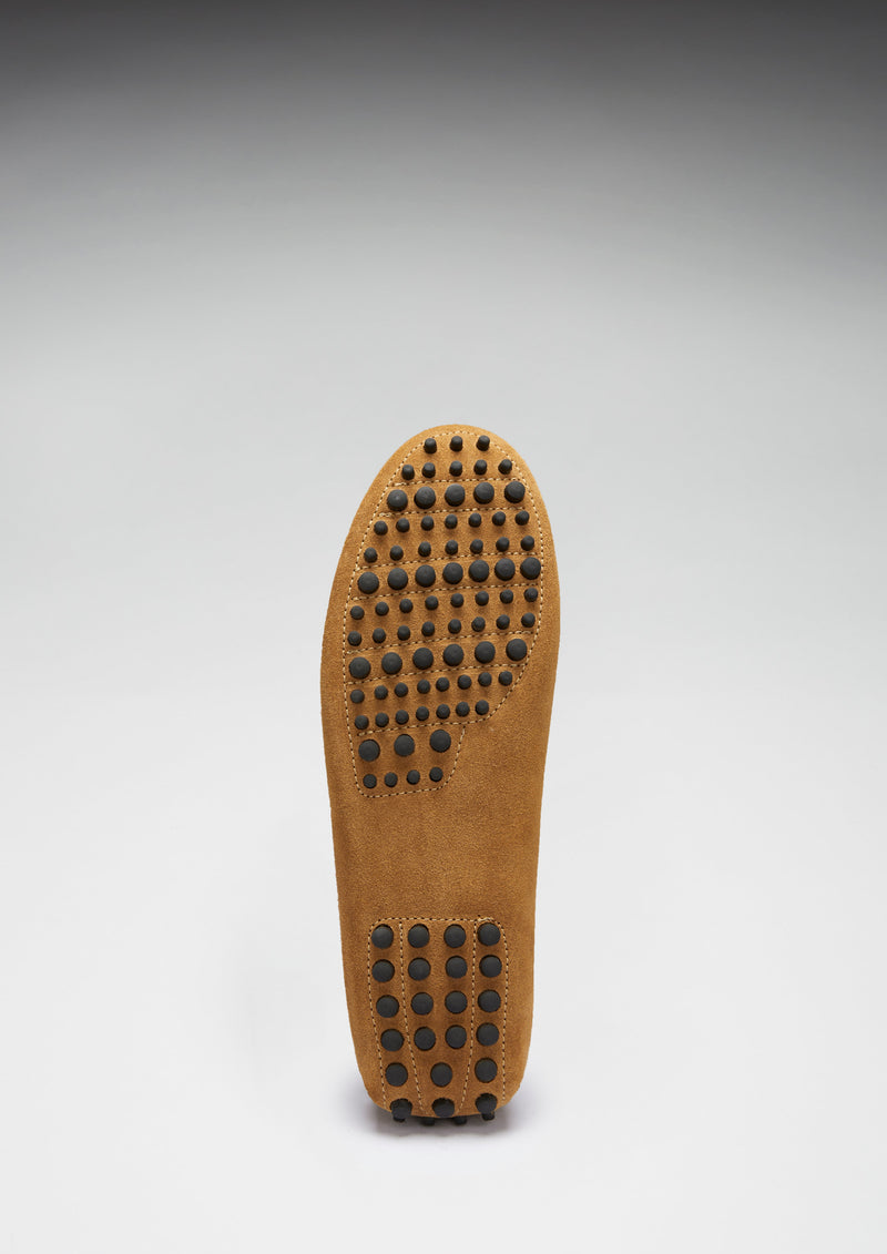 Tasselled Driving Loafers, tobacco suede