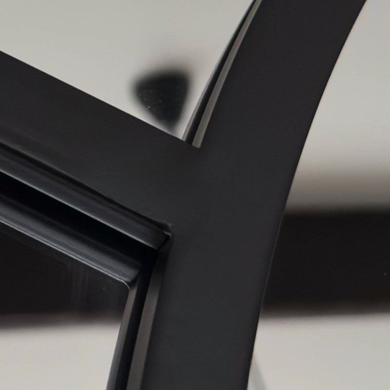 Mio - Black Metal Arched Window Mirror - 95cm x 120cm