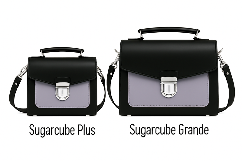 Handmade Leather Sugarcube Handbag - Mocha Mauve