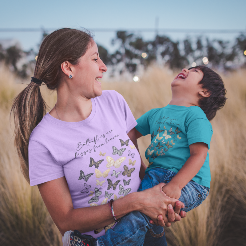 Butterflies are kisses from heaven 100% Organic Tees