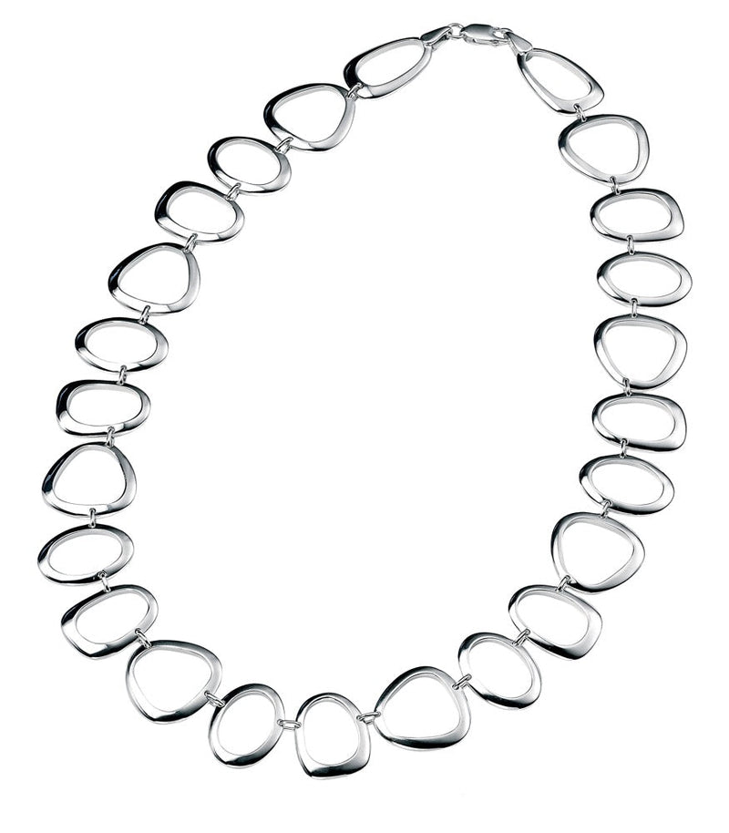 Beginnings Cut Out Pebble Shape Link Necklace