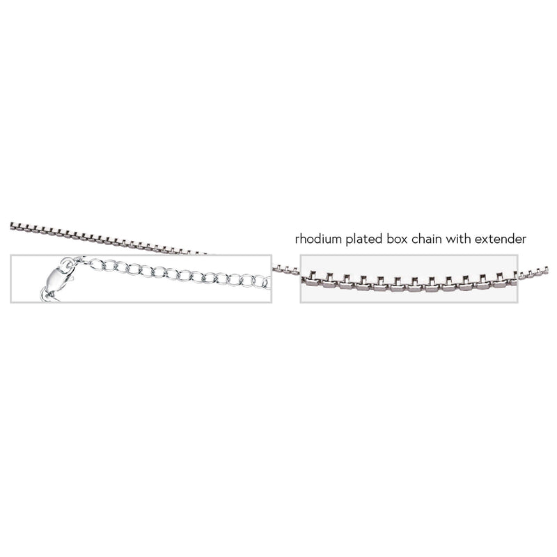 Beginnings Rhodium Plated Box Chain with Extender 46cm-51cm
