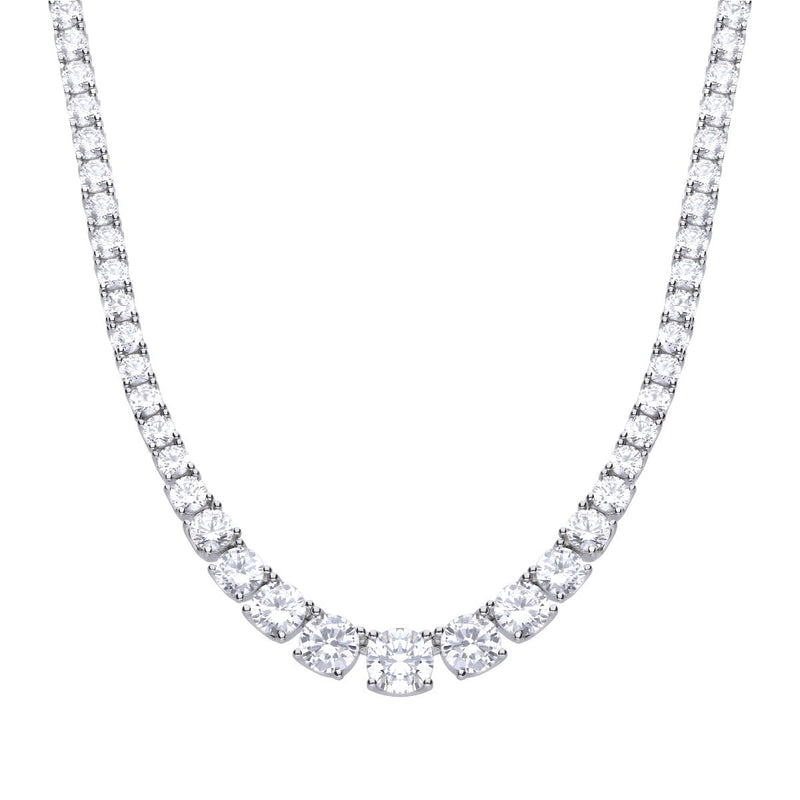 Diamonfire Graduated Zirconia Tennis Necklace