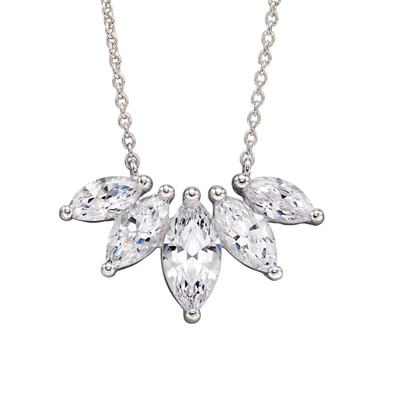 Beginnings Multi Marquise Row Necklace with Cubic Zirconia