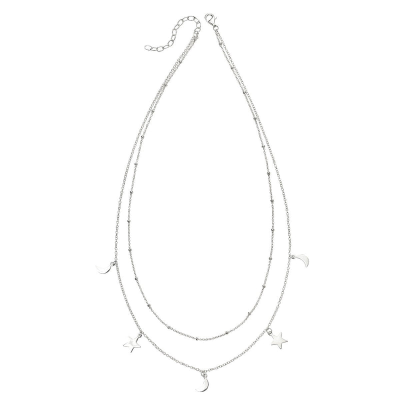 Beginnings Star and Moon Double Row Necklace