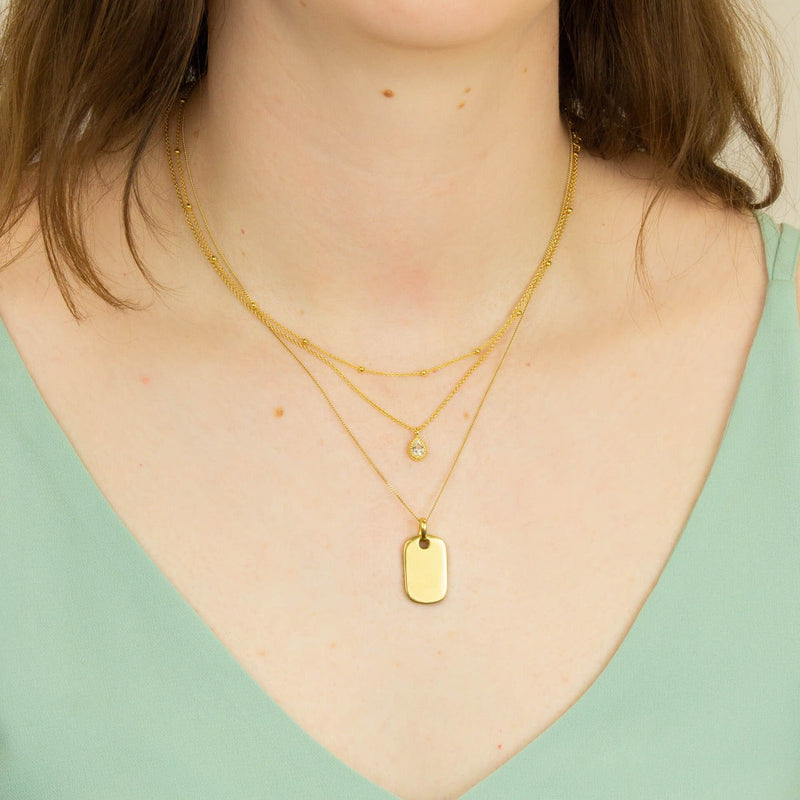 Beginnings Teardrop Necklace with Cubic Zirconia