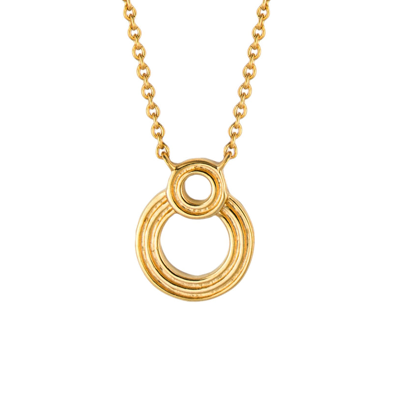 Beginnings Ridged Double Open Circle Necklace