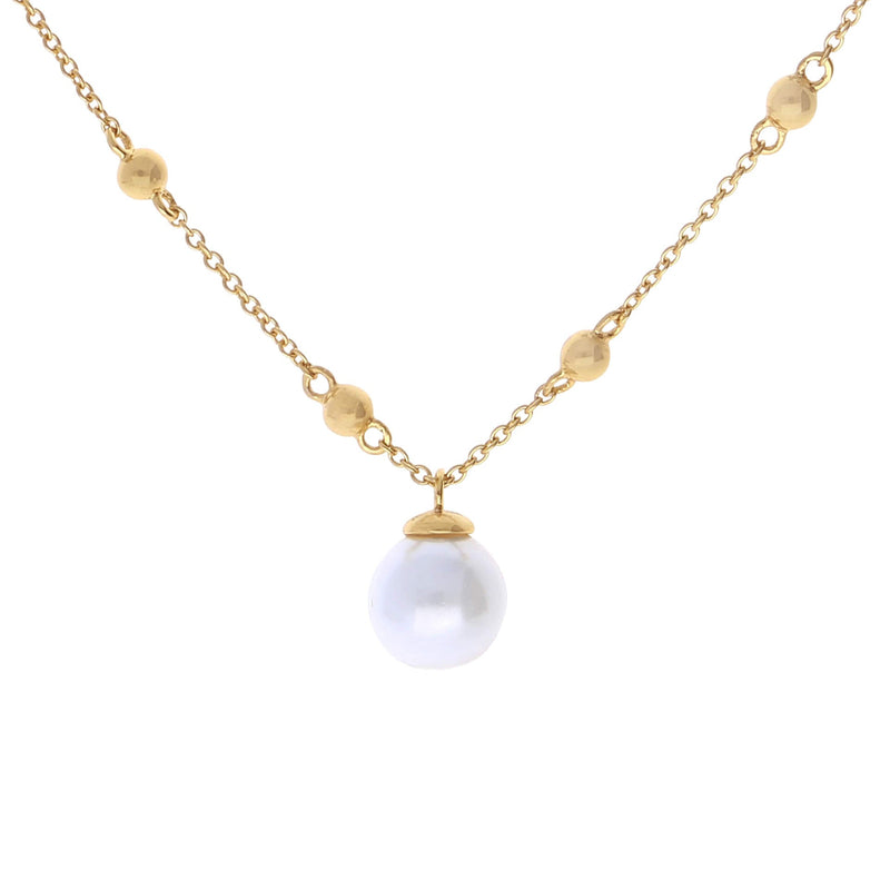 Diamonfire Station Necklace with Shell Pearl