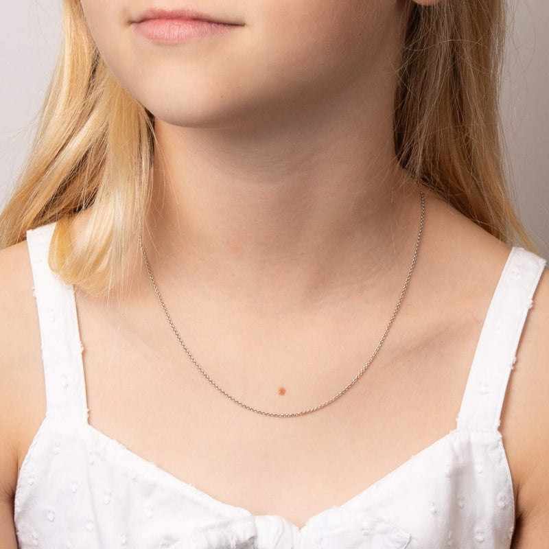 D For Diamond Platinum Plated Trace Chain 41cm-46cm