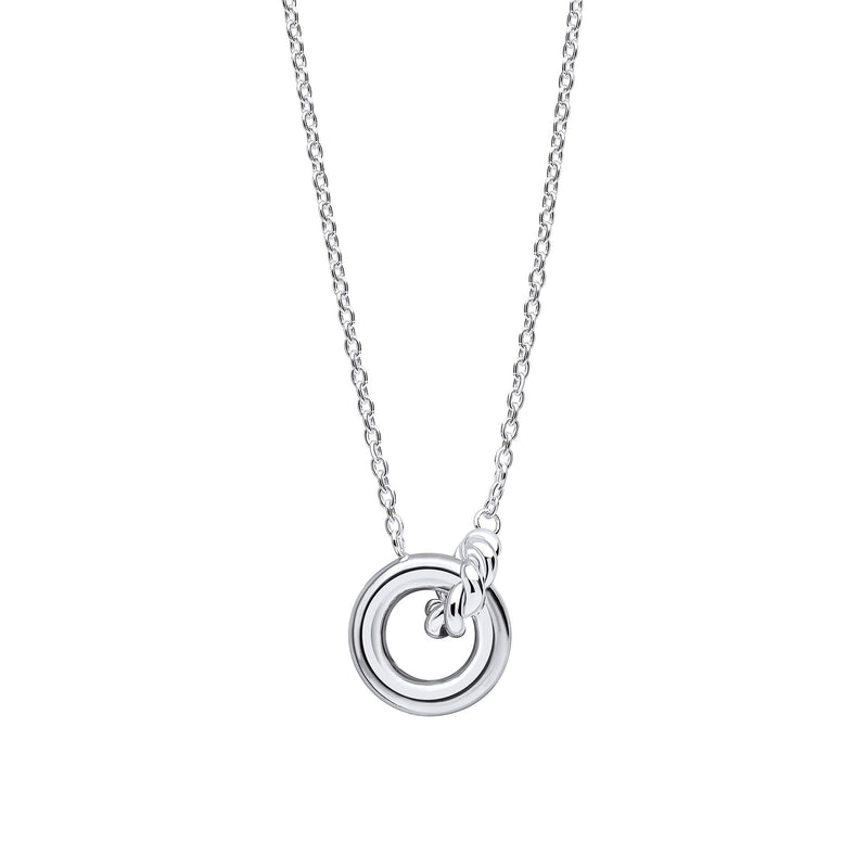 Beginnings Plain and Rope Linked Circles Necklace