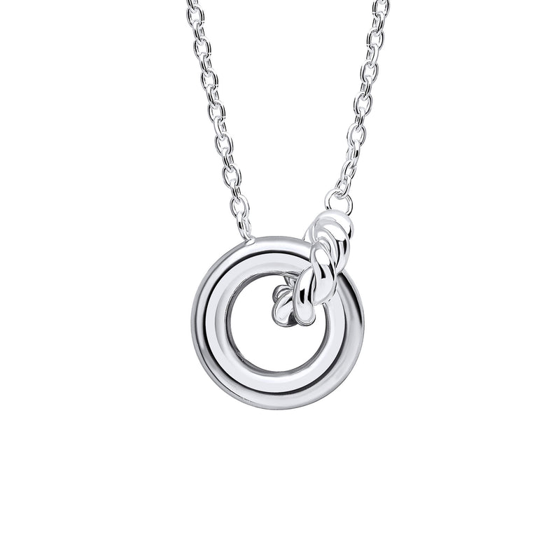 Beginnings Plain and Rope Linked Circles Necklace