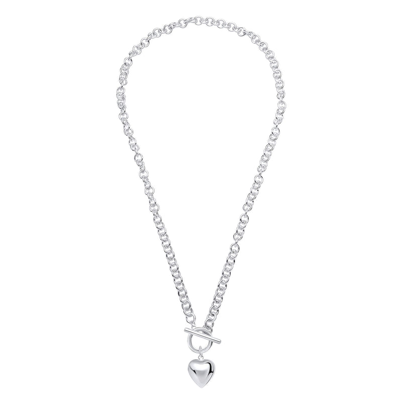 Beginnings Puff Heart T-Bar Chain Necklace