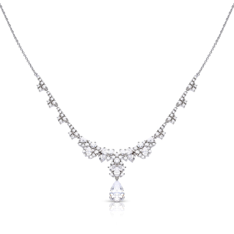 Diamonfire Ornate Statement Teardrop Necklace