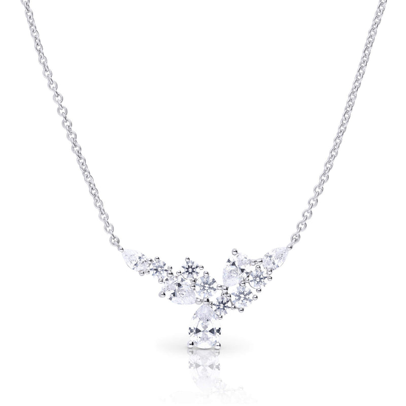 Diamonfire Statement Multi-Cut Zirconia Cluster Necklace