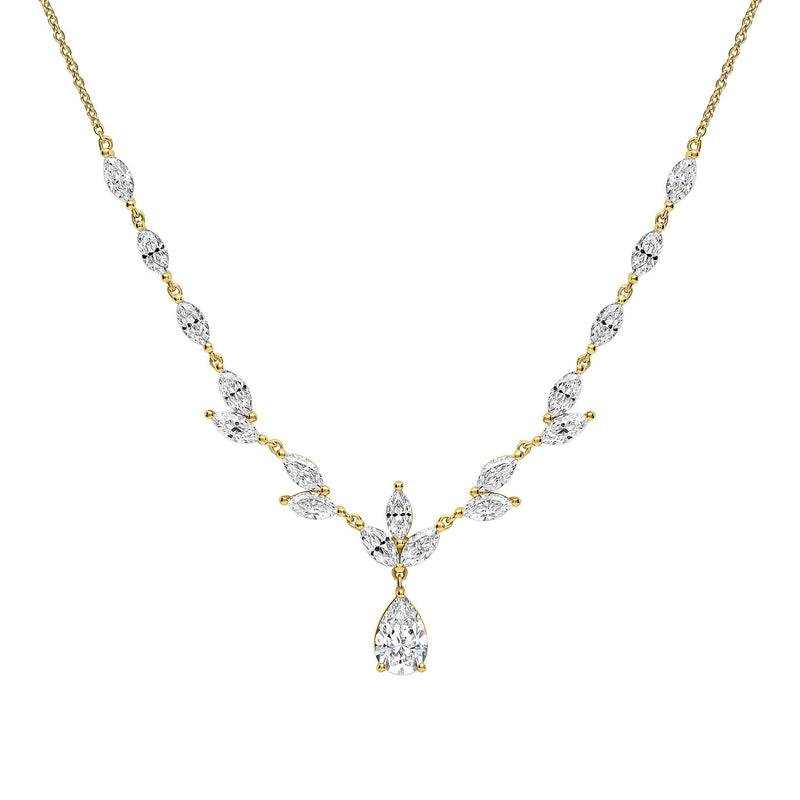 Diamonfire Vine Leaf Necklace with Teardrop Drop