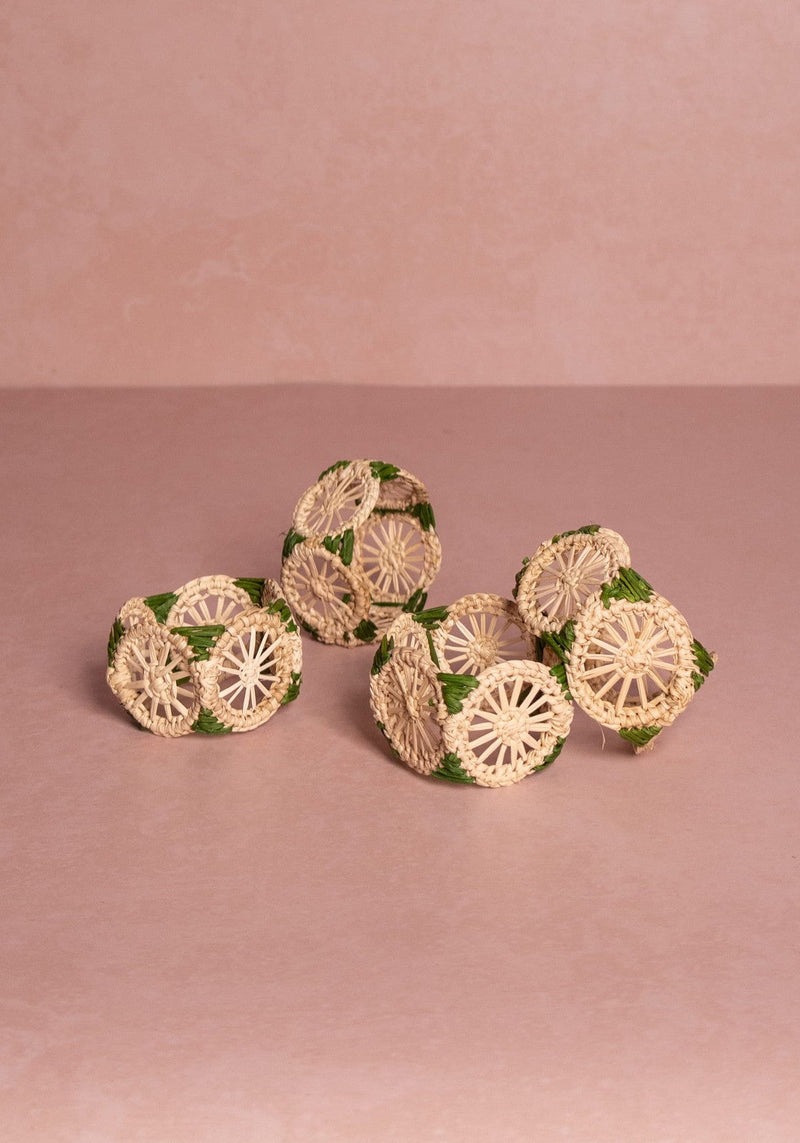 Atlántico Iraca Woven Napkin Ring, Green