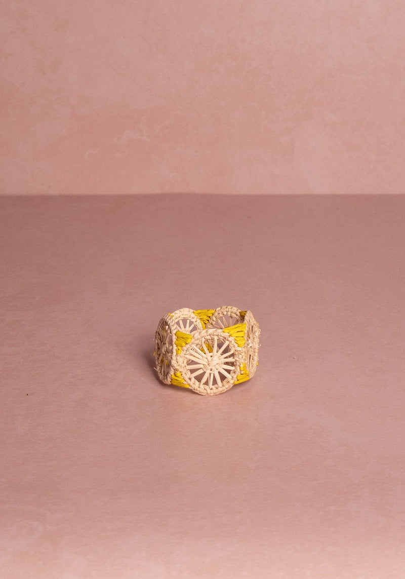Atlántico Iraca Woven Napkin Ring, Yellow